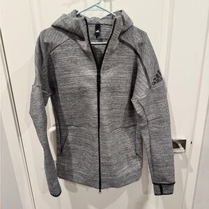 Adidas Z.N.E. Heathered Gray Full Zip-Up Jacket